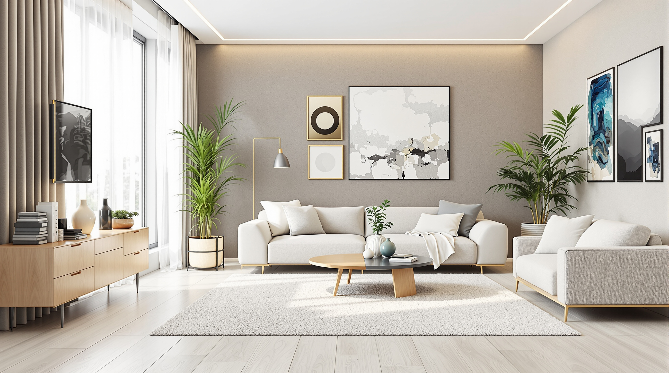 Design biophilique dans un intérieur de luxe